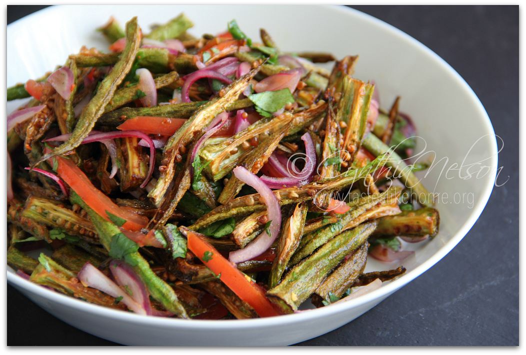 tastes like home Crispy Okra Salad